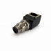 M12-D4-RJ45-90R   M12 4芯D型公頭轉RJ45母座90度旋轉轉接頭 M12轉RJ45連接器 D型編碼 4芯D型母頭 M12D型4芯網線轉接頭交換器 